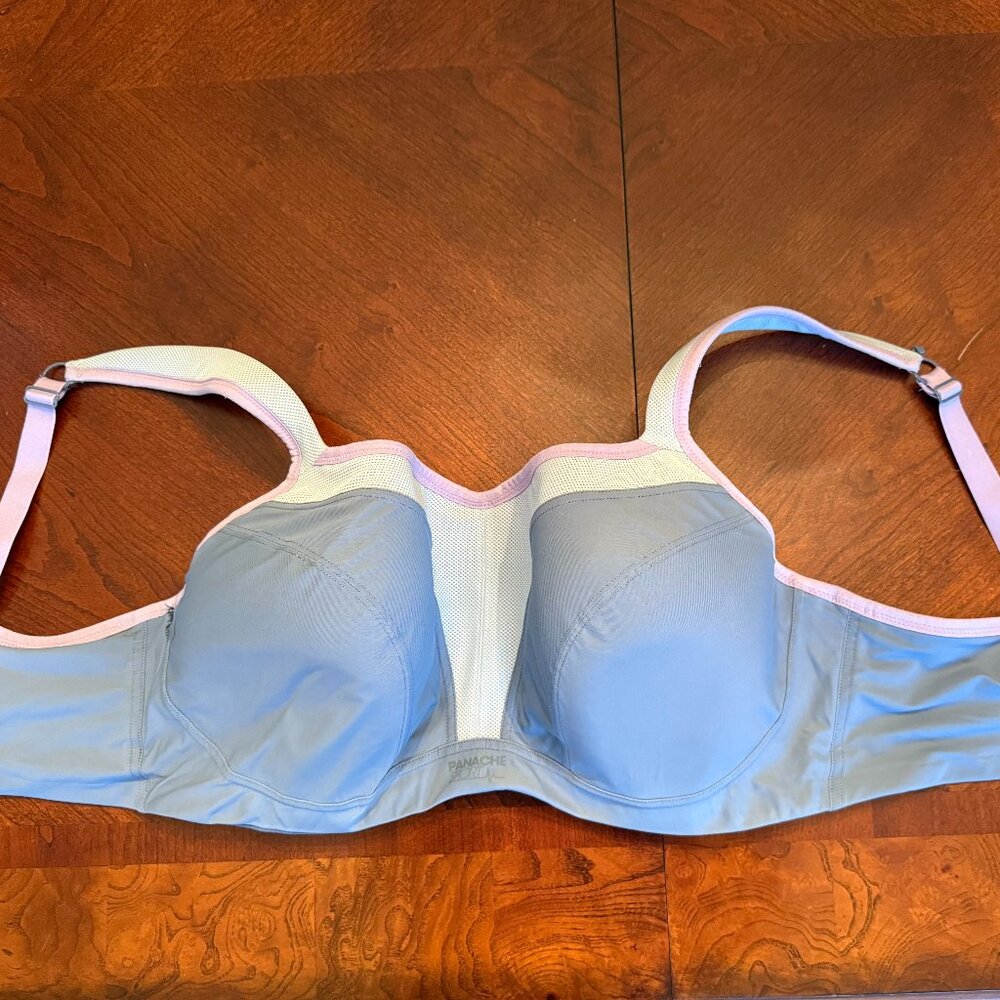 Panache High Impact Sports Bra Blue/Gray Allegedly 34G - NO TAG